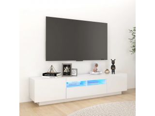 TV skříňka s LED osvětlením bílá s vysokým leskem 180x35x40 cm