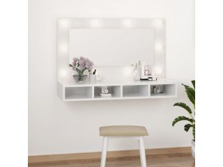 Zrcadlová skříňka s LED bílá s vysokým leskem 90 x 31,5 x 62 cm