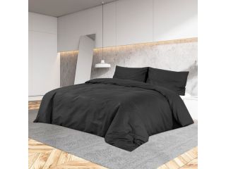 vidaXL Sada ložního prádla černá 140 x 200 cm bavlna