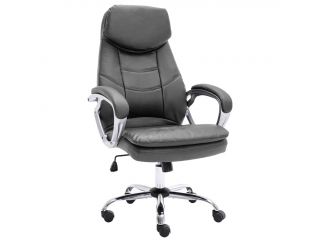 Kancelářská židle šedá pravá kůže