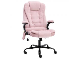 Masážní kancelářská židle růžová samet