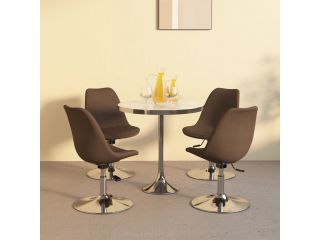 Otočné jídelní židle 4 ks hnědé textil