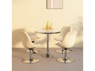Otočné jídelní židle 4 ks krémové textil