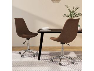 Otočné jídelní židle 2 ks hnědé textil