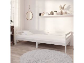 Válenda s matrací 90 x 200 cm bílá masivní borové dřevo