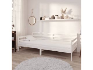 Válenda s matrací 90 x 200 cm bílá masivní borové dřevo
