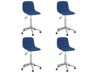Otočné jídelní židle 4 ks modré textil
