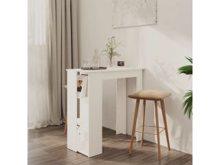 Barový stůl s regálem bílý 102 x 50 x 103,5 cm dřevotříska