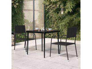 Zahradní jídelní stůl černý 80 x 80 x 74 cm ocel a sklo