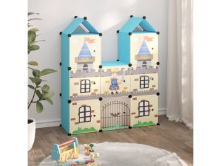 Dětská modulární skříň s 8 úložnými boxy modrá PP