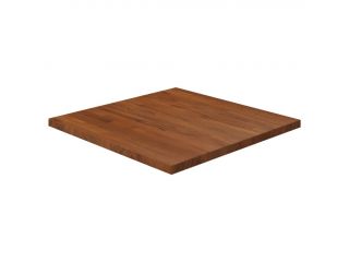 Čtvercová stolní deska tmavě hnědá 60x60x2,5 cm ošetřený dub