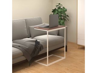 Odkládací stolek bílý 55 x 35 x 66 cm kompozitní dřevo