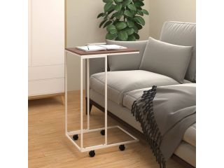 Odkládací stolek s kolečky bílý 40x30x63,5 cm kompozitní dřevo