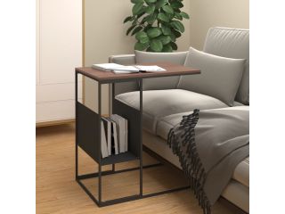 Odkládací stolek černý 55 x 36 x 59,5 cm kompozitní dřevo