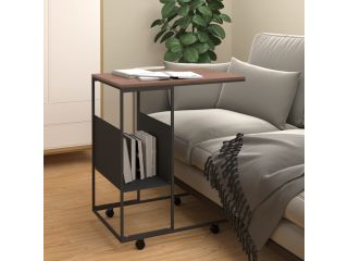 Odkládací stolek s kolečky černý 55x36x63,5 cm kompozitní dřevo