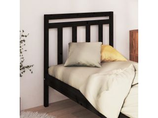 Čelo postele černé 96 x 4 x 100 cm masivní borovice