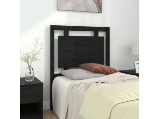 Čelo postele černé 80,5 x 4 x 100 cm masivní borovice