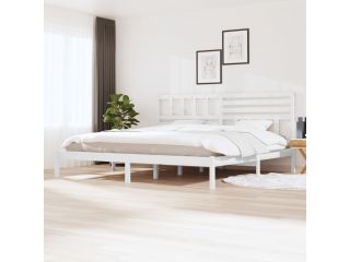 Rám postele bílý masivní borovice 180 x 200 cm Super King