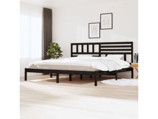 Rám postele černý masivní borovice 180 x 200 cm Super King