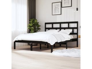 Rám postele černý masivní dřevo 180 x 200 cm Super King