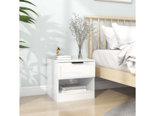 Noční stolek bílý s vysokým leskem kompozitní dřevo