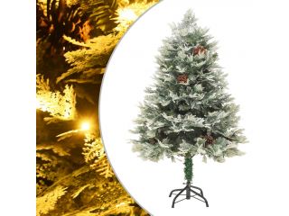 Vánoční stromek s LED diodami a šiškami zelený 120 cm PVC a PE