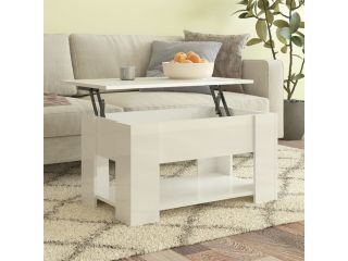 Konferenční stolek lesklý bílý 79 x 49 x 41 cm kompozitní dřevo