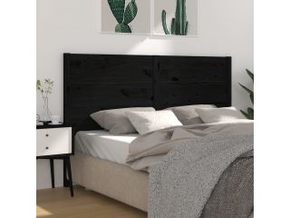 Čelo postele černé 206 x 4 x 100 cm masivní borovice