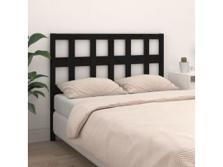 Čelo postele černé 125,5 x 4 x 100 cm masivní borovice