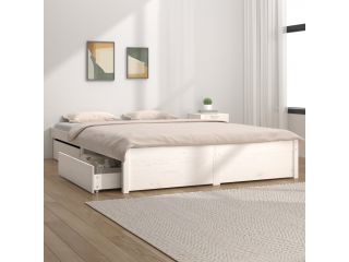 vidaXL Rám postele se zásuvkami bílý 120 x 190 cm Small Double