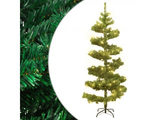 Spirálový vánoční stromek se stojanem a LED zelený 180 cm PVC