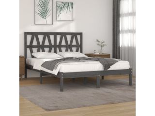 Rám postele šedý masivní borovice 180 x 200 cm Super King