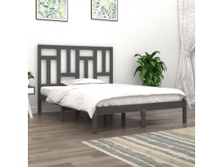 Rám postele šedý masivní dřevo 120 x 190 cm Small Double