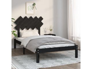 Rám postele černý 100 x 200 cm masivní dřevo