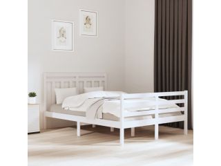 Rám postele bílý masivní dřevo 120 x 190 cm Small Double