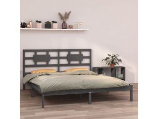 Rám postele šedý masivní dřevo 180 x 200 cm Super King