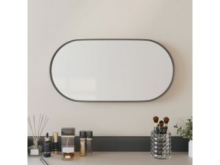 vidaXL Nástěnné zrcadlo černé 20x40 cm oválné