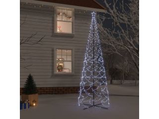 vidaXL Vánoční stromek kužel 1400 studených bílých LED diod 160x500 cm