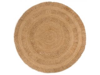 Kusový koberec ručně pletený juta 180 cm kulatý