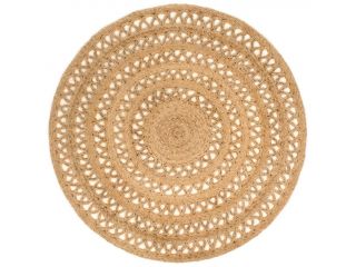 Kusový koberec ručně pletený juta 150 cm kulatý