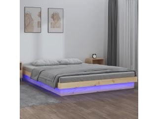 vidaXL Rám postele s LED světlem 180 x 200 cm Super King masivní dřevo