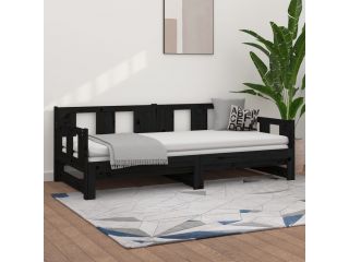 Výsuvná postel černá masivní borovice 2x (80 x 200) cm