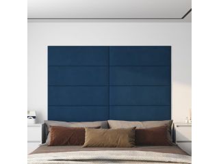 vidaXL Nástěnné panely 12 ks modré 90 x 30 cm samet 3,24 m²