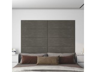 vidaXL Nástěnné panely 12 ks tmavě šedé 90 x 30 cm samet 3,24 m²