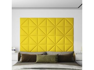 vidaXL Nástěnné panely 12 ks tmavě žluté 30 x 30 cm textil 1,08 m²