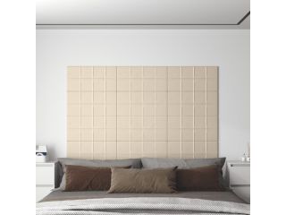 vidaXL Nástěnné panely 12 ks krémové 60 x 30 cm samet 2,16 m²