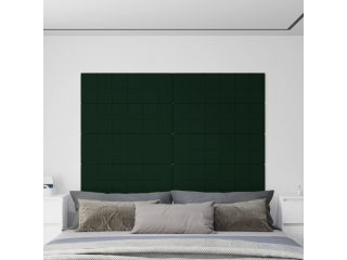 vidaXL Nástěnné panely 12 ks tmavě zelené 90 x 30 cm samet 3,24 m²