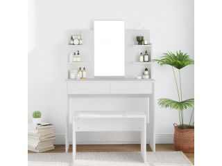 Toaletní stolek se zrcadlem bílý 96 x 40 x 142 cm