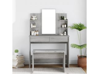 Toaletní stolek se zrcadlem šedý sonoma 96 x 40 x 142 cm
