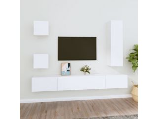 5dílný set TV skříněk bílý kompozitní dřevo